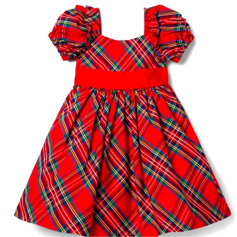 Janie & Jack Red Plaid Dress Sz 18-24mo